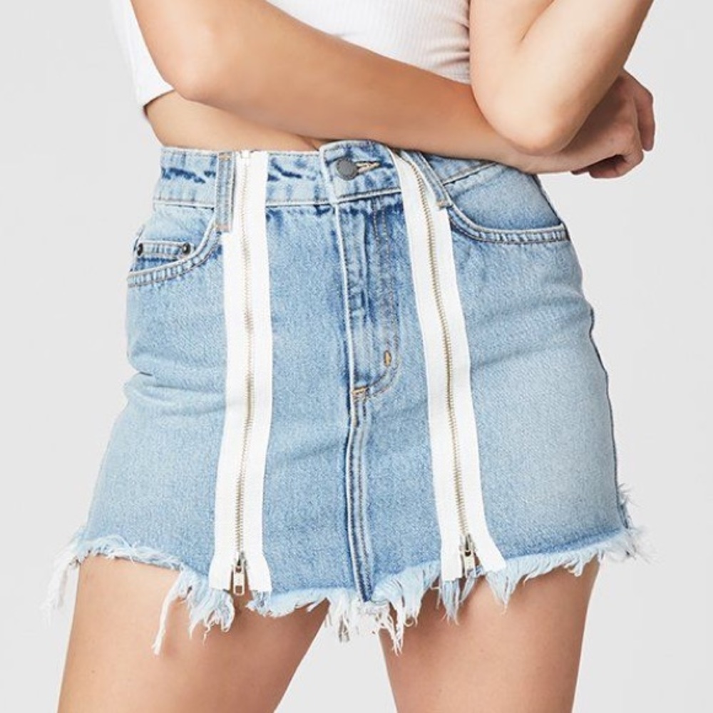 LF Carmar Denim Skirt with Zippers